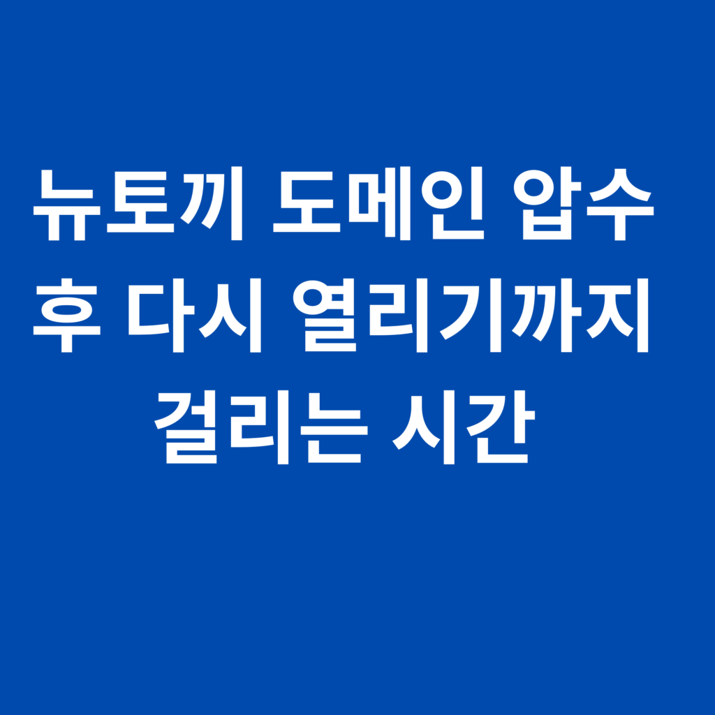 뉴토끼 도메인 압수 후 다시 열리기까지 걸리는 시간
